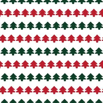 Christmas Tree seamless pattern design Stock Illustration