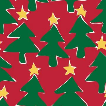 Christmas Tree seamless pattern design 스톡 일러스트