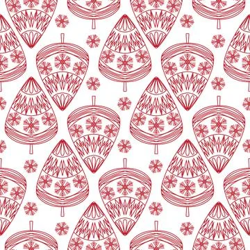 Christmas tree seamless pattern for design. Christmas scrapbook background ho Stock Illustration