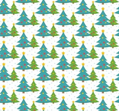 Christmas tree seamless pattern, endless background, texture. New Year s Stock Illustration