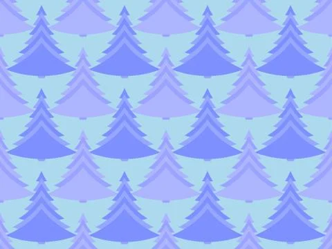 Christmas tree seamless pattern. Holiday time blue fir tree Stock-Illustration
