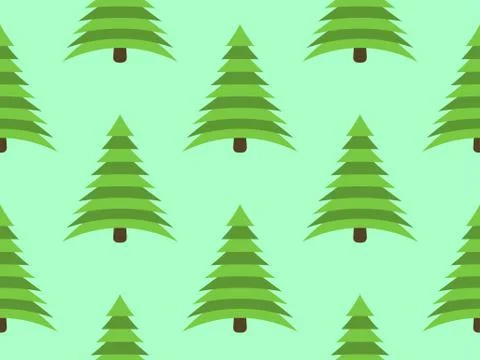 Christmas tree seamless pattern. Holiday time green fir tree Ilustración de archivo