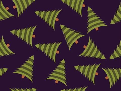 Christmas tree seamless pattern. Holiday time green fir tree Ilustración de archivo