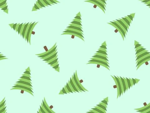 Christmas tree seamless pattern. Holiday time green fir tree Ilustración de archivo