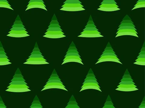 Christmas tree seamless pattern. Holiday time green fir tree Stock-Illustration