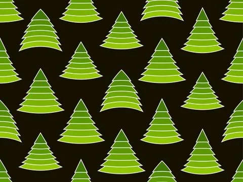 Christmas tree seamless pattern. Holiday time green fir tree Ilustración de archivo