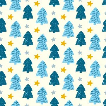 Christmas tree seamless pattern 스톡 일러스트