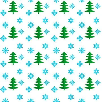 Christmas Tree Seamless Pattern Stock Illustration