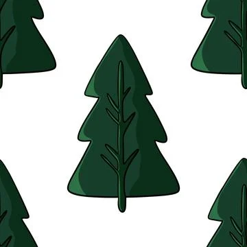Christmas tree seamless pattern. 스톡 일러스트