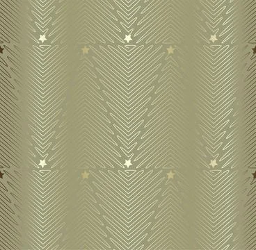 Christmas tree seamless pattern. Minimal line art drawing. Illustrazione stock