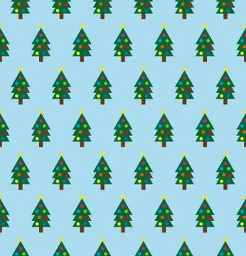 Christmas tree seamless pattern. New Year s texture. Vector Stockillustratie