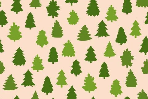 Christmas tree seamless pattern New Year silhouette symbol xmas wrapper decor Illustrazione stock