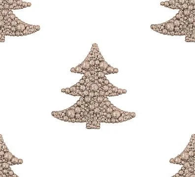 Christmas tree seamless pattern. Stock Photos