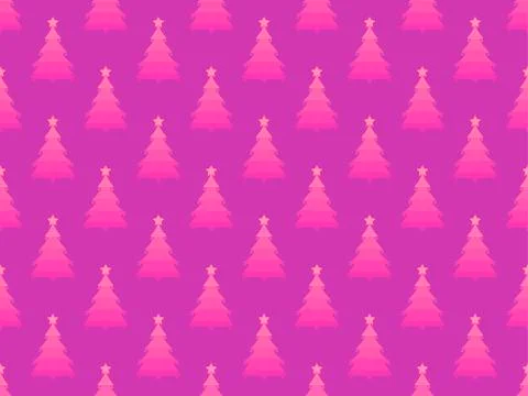 Christmas tree seamless pattern retro style. Vector illustration Stock Illustration