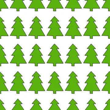 Christmas tree seamless pattern. Vector illustration of a seamless pattern of Stock Illustration
