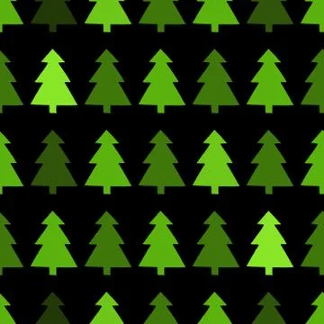 Christmas tree seamless pattern. Vector illustration of a seamless pattern of Stock Illustration