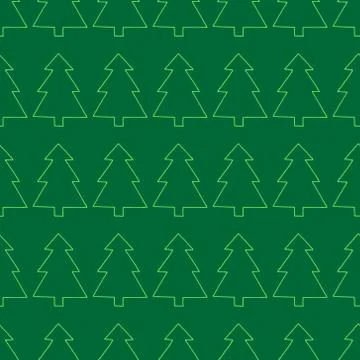 Christmas tree seamless pattern. Vector illustration of a seamless pattern of Stock Illustration