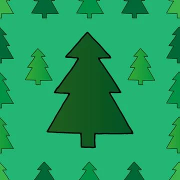 Christmas tree seamless pattern. Vector illustration of a seamless pattern of Stockillustratie