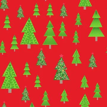 Christmas tree seamless pattern. Winter forest, pine trees and snowflakes Pri イラスト素材