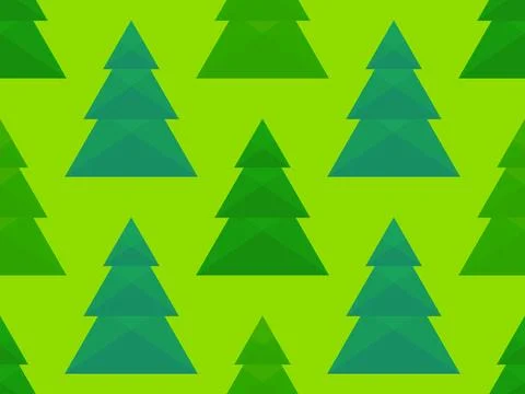 Christmas tree seamless pattern. Xmas forest pine trees modern style on gre.. イラスト素材