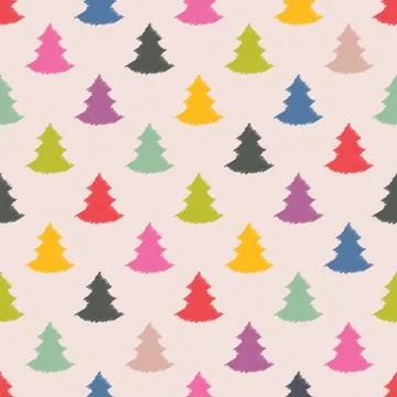 Christmas tree seamless texture design Illustrazione stock