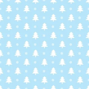 Christmas tree seamless vector patterns.Winter holidays print. Stock Illustration