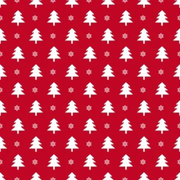 Christmas tree seamless vector patterns.Winter holidays print.	 Stock Illustration