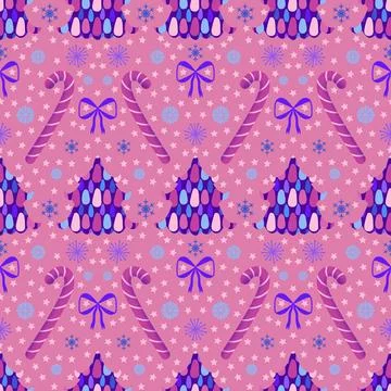 Christmas tree seamless winter abstract pattern for wrapping paper and fabric Stock Illustration