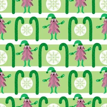 Christmas tree seamless winter abstract pattern for wrapping paper and fabric Stock Illustration