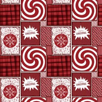 Christmas tree seamless winter gift box with snowflake pattern for wrapping Stock Illustration