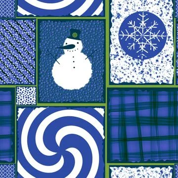 Christmas tree seamless winter gift box with snowflake pattern for wrapping Stock Illustration