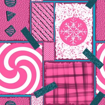 Christmas tree seamless winter gift box with snowflake pattern for wrapping Stock Illustration