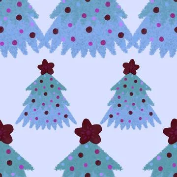 Christmas tree seamless winter pattern for wrapping paper and fabrics and lin Foto stock