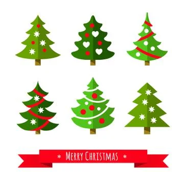 Christmas tree set. Stock Illustration