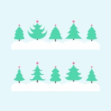 Christmas tree set Stock Illustration