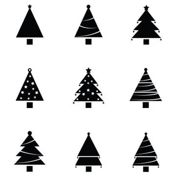 Christmas tree set Stock Illustration