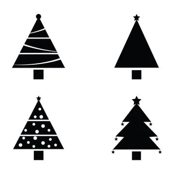 Christmas tree set Stock Illustration