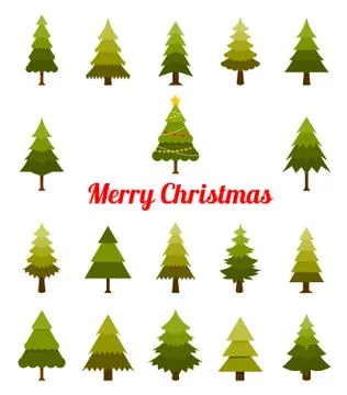 Christmas tree set. Stock Illustration