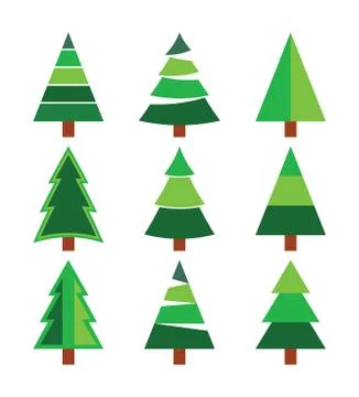 Christmas tree set Stock Illustration
