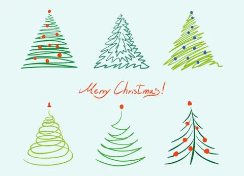 Christmas tree set. Stock Illustration