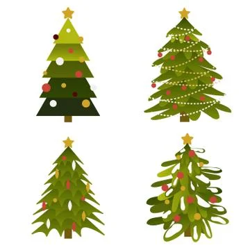 Christmas tree set Stock Illustration