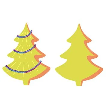 Christmas tree set new year pattern for wrapping paper and fabrics Stock Illustration