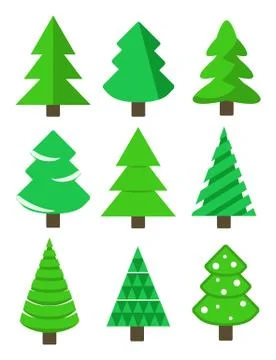 Christmas tree set, stock vector illustration Illustrazione stock