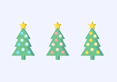 Christmas tree set vector Stock Illustration