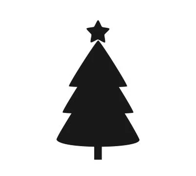 Christmas tree shape black icon. Vector illustration. Stock Illustration