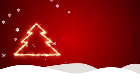 Christmas tree shape burning on a red background. Stock Footage 145195854