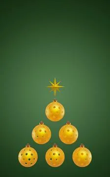 Christmas tree shape made from pickleball sports ball. Illustrazione stock