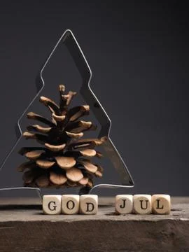 Christmas tree shape with pine cone Stock Photos