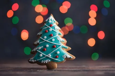 Christmas tree shaped ginger bread Foto stock