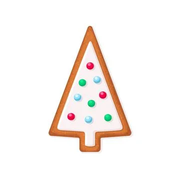 Christmas tree shaped gingerbread cookie. Vector illustration Stock Illustration